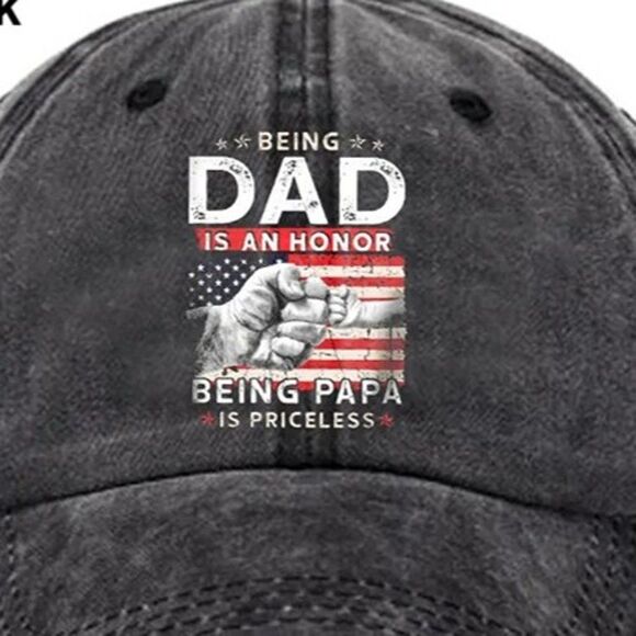 Canva Hat Men's Dad Fashion Casual Vintage BLACK, Adjustable, Letter Pattern New - Picture 2 of 3